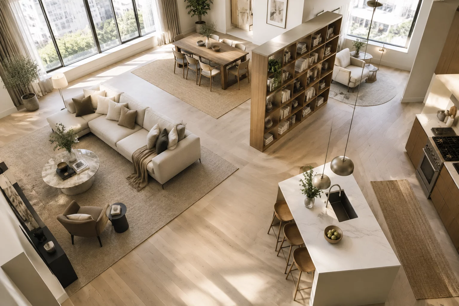 Direct Route Efficiency vs. Room Zoning Tradeoff